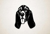 Wanddecoratie - Hond - Basset Hound 2 - XS - 29x25cm - Zwart - muurdecoratie - Line Art