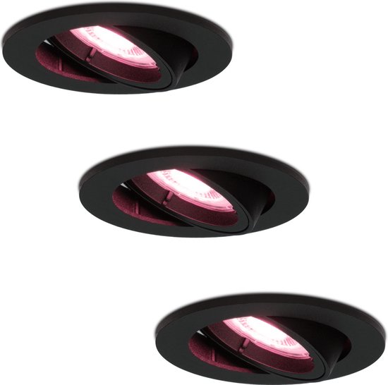 Homeylux Smart LED Inbouwspot Dimbaar Rgbww Kantelbaar Wit IP44 1050lm Bedienbaar Via Homeylux App Google Home En Amazon Alexa