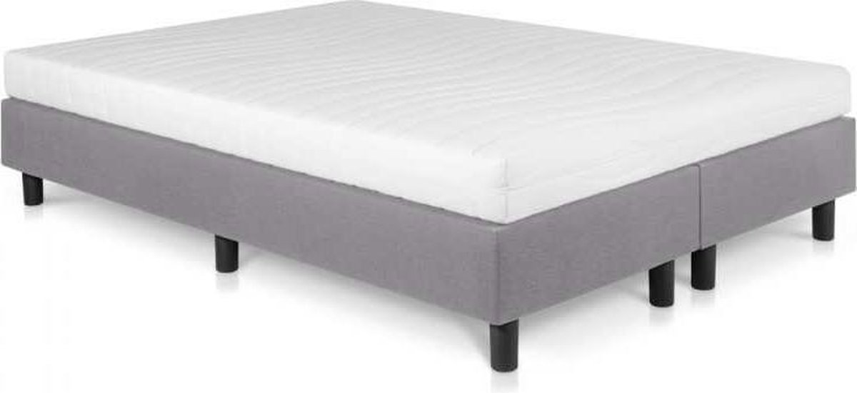 Bed4less Boxspring 160 x 200 cm - Met Matras - Tweepersoons - Grijs