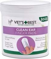 Vets best clean ear finger pads - 50 st - 1 stuks