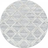 Modern laagpolig vloerkleed Pisa - grijs 4703 - rond - 120x120 cm