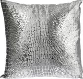 Sierkussens/bank kussens in het glimmend velvet zilver van 45 x 45 cm - Polyester