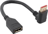 Premium DisplayPort adapter met DP_PWR  - 90° haaks naar boven - versie 1.4 (5K/8K 60Hz) / zwart - 0,15 meter