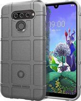 LG Q60 Hoesje - Mobigear - Rugged Shield Serie - TPU Backcover - Grijs - Hoesje Geschikt Voor LG Q60