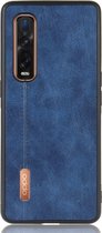 Mobigear Stitch Telefoonhoesje geschikt voor OPPO Find X2 Pro Hoesje Backcover - Blauw