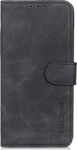 LG K40s Hoesje - Mobigear - Retro Serie - Kunstlederen Bookcase - Zwart - Hoesje Geschikt Voor LG K40s