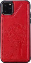 Apple iPhone 11 Pro Max Hoesje - Mobigear - Embossed Serie - Hard Kunststof Backcover - Rood - Hoesje Geschikt Voor Apple iPhone 11 Pro Max