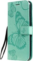 Apple iPhone 11 Pro Max Hoesje - Mobigear - Butterfly Serie - Kunstlederen Bookcase - Turquoise - Hoesje Geschikt Voor Apple iPhone 11 Pro Max