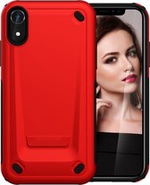 Apple iPhone Xr Hoesje - Mobigear - Armor Serie - Hard Kunststof Backcover - Rood - Hoesje Geschikt Voor Apple iPhone Xr