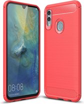 Huawei P Smart (2019) Hoesje - Mobigear - Brushed Slim Serie - TPU Backcover - Rood - Hoesje Geschikt Voor Huawei P Smart (2019)