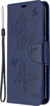 Huawei P40 Lite E Hoesje - Mobigear - Butterfly Serie - Kunstlederen Bookcase - Blauw - Hoesje Geschikt Voor Huawei P40 Lite E