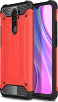 Xiaomi Redmi 9 Hoesje - Mobigear - Outdoor Serie - Hard Kunststof Backcover - Rood - Hoesje Geschikt Voor Xiaomi Redmi 9