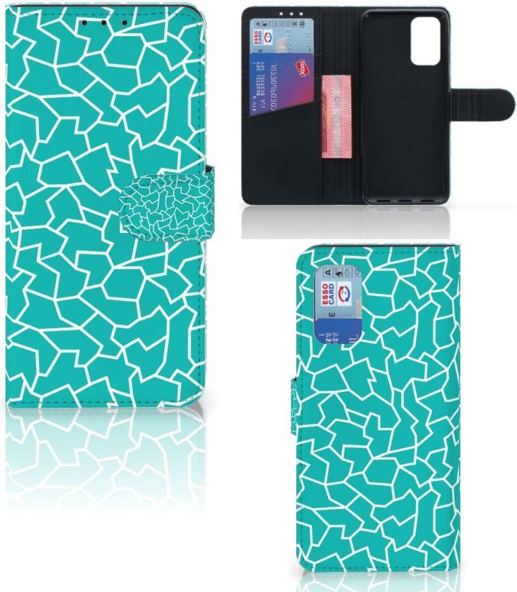 Boekhoesje voor Samsung Galaxy A32 4G Hoesje Cracks Blue
