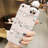 Voor iPhone 6 Plus & 6s Plus Hang The Clothes Pandas Pattern 3D Lovely Papa Panda Dropproof Protective Back Cover Case