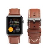 Voor Apple Watch Series 6 & SE & 5 & 4 44mm / 3 & 2 & 1 42mm Milieubescherming Lederen band Horlogeband (lichtbruin)