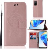 Voor Xiaomi Mi 10T 5G Windgong Uil Embossing Patroon Horizontale Flip Leren Case met Houder & Kaartsleuven & Portemonnee (Rose Goud)