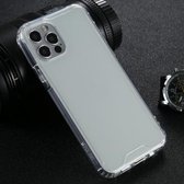 Vierhoekige schokbestendige transparante TPU + pc-beschermhoes voor iPhone 12/12 Pro