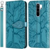 Voor Geschikt voor Xiaomi Redmi 9 Life of Tree Embossing Pattern Horizontale Flip lederen tas met houder & kaartsleuf & portemonnee & fotolijst & Lanyard (blauw)