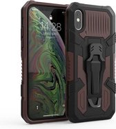 Voor Xiaomi Redmi 7A Armor Warrior schokbestendige pc + TPU beschermhoes (koffie)