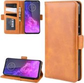 Voor Motorola One Zoom Wallet Stand lederen mobiele telefoonhoes met portemonnee & houder & kaartsleuven (geel)