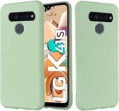 Voor LG K41S Pure Color Vloeibare siliconen schokbestendige hoes met volledige dekking (groen)