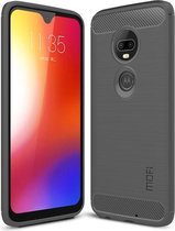 MOFI Brushed Texture Carbon Fiber TPU Case voor Motorola Moto G7 (grijs)