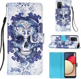 Voor Samsung Galaxy A02s (Amerikaanse versie) 3D-schilderij Horizontale flip lederen tas met houder & kaartsleuf & portemonnee & lanyard (Cloud Ghost Head)