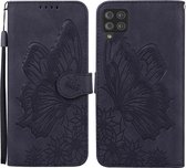 Voor Samsung Galaxy A42 5G Retro Skin Feel Butterflies Embossing Horizontale Flip Leather Case met houder & kaartsleuven & portemonnee (zwart)