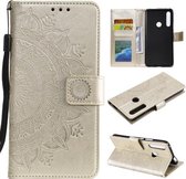 Voor Huawei P smart Z Totem Bloem Reliëf Horizontale Flip TPU + PU Leather Case met Houder & Kaartsleuven & Portemonnee (Goud)