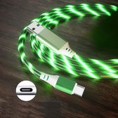 2,4 A USB naar Type-C / USB-C Kleurrijke Streamer-snellaadkabel, lengte: 1 m (groen licht)