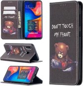 Voor Samsung Galaxy A30 Gekleurde Tekening Patroon Onzichtbare Magnetische Horizontale Flip PU Lederen Case met Houder & Kaartsleuven & Portemonnee (Beer)