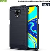 Voor Geschikt voor Xiaomi Redmi Note 9s / Note 9 Pro / Note 9 Pro Max / Foco M2 Pro MOFI Gentleness Series Geborstelde textuur Carbon Fiber Soft TPU Case (Blauw)