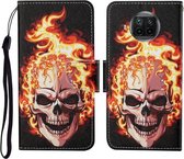 Voor Xiaomi Mi 10T Lite Gekleurde Tekening Patroon Horizontale Flip Leren Case met Houder & Kaartsleuven & Portemonnee & Lanyard (Vlamschedel)