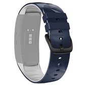 Voor Samsung Gear Fit2 / Fit2 Pro tweekleurige siliconen vervangende band horlogeband (donkerblauw wit)