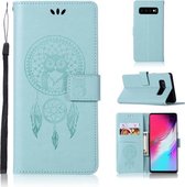 Windgong Uil Embossing Patroon Horizontale Flip lederen tas met houder & kaartsleuven & portemonnee voor Galaxy S10 5G (groen)