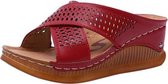 Muffinsandalen met dikke bodem, schoenmaat: 37 (rood)