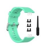 Voor Huawei Watch Fit Siliconen vervangende polsband Horlogeband met roestvrijstalen gesp (heldergroen)