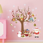 Dubbele Collage Kerstboom Kerstman Kinderkamer Achtergrond Muursticker