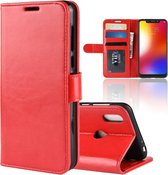 R64 textuur enkele vouw horizontale flip lederen tas voor Motorola One (P30 Play), met houder & kaartsleuven & portemonnee (rood)