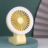 Opvouwbare handheld kleine ventilator Multifunctioneel nachtlampje Draagbare ventilator (geel)