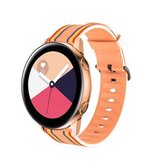 20 mm voor Huami Amazfit GTS / Samsung Galaxy Watch Active 2 / Huawei Watch GT2 42 mm gestreepte siliconen band (oranje)