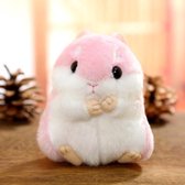 Schattige hamster sleutelhanger tas hanger pluche pop (roze)