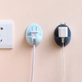 2 STUKS Plug Hook No Trace Home Paste Hook Netsnoer Opberghaak (blauw)