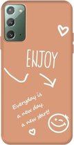 Voor Samsung Galaxy Note20 Geniet van Smiley Heart Pattern Shockproof TPU Case (Orange)