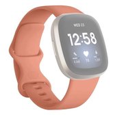 Voor Fitbit Versa 3 / Sense siliconen vervangende horlogeband, maat: L (roze)