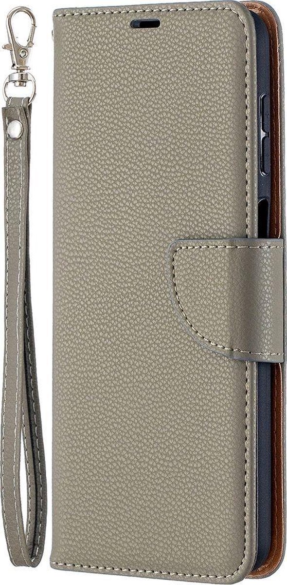 Mobigear Telefoonhoesje geschikt voor Samsung Galaxy A12 Hoesje | Mobigear Excellent Bookcase Portemonnee | Pasjeshouder voor 2 Pasjes | Telefoonhoesje voor Pinpas / OV Kaart / Rijbewijs - Grijs