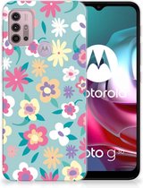 Leuk TPU Back Case Motorola Moto G30 | G10 GSM Hoesje met Tekst Flower Power
