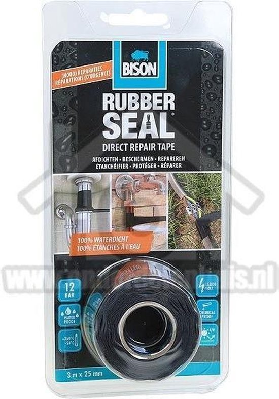 Bison rubber seal direct repair tape - 3 meter x 2,5 cm. | bol.com