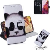 Voor Samsung Galaxy S21 Ultra 5G Gekleurde Tekening Horizontale Flip Leren Case, met Houder & Kaartsleuven & Portemonnee (Panda)