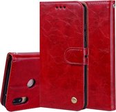 Voor Huawei P20 Lite Business Style Oil Wax Texture Horizontale Flip Leather Case met houder & kaartsleuven & portemonnee (rood)